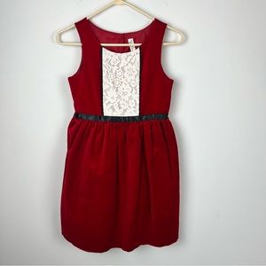 Girls Cherokee Red Black White Waist Bow Tie Sleeveless Elegant Dress Size 10/12
